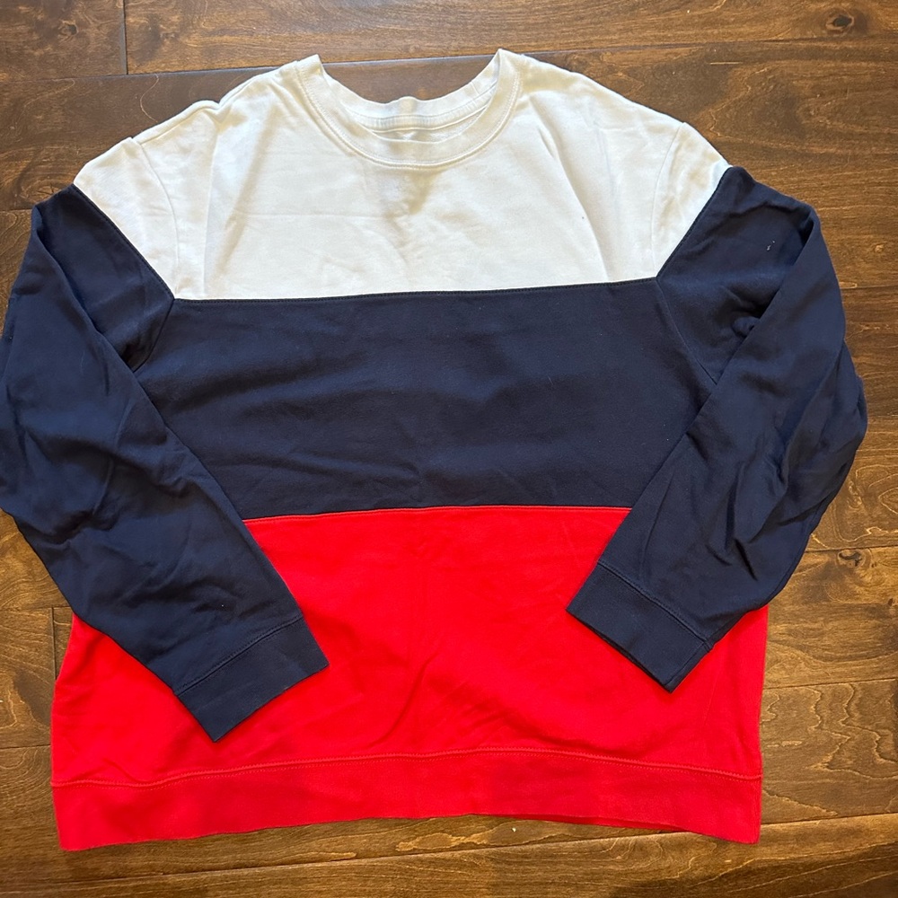 Red, white and Blue long sleeved shirt